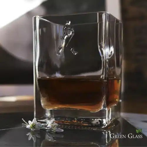 Johnnie Walker gold square glass