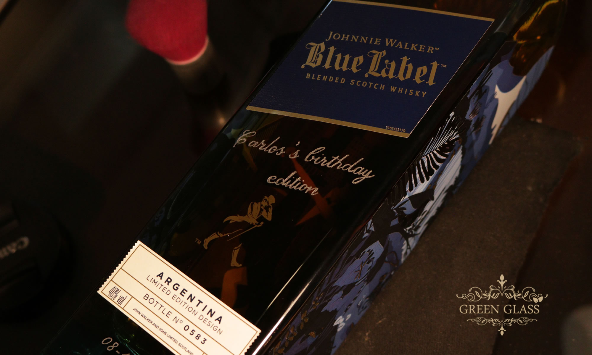 Botella de whisky Johnnie walker Blue