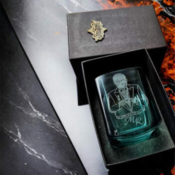 Vaso de Whisky Johnnie Walker Blue label personalizado con foto imagen artesanalmente