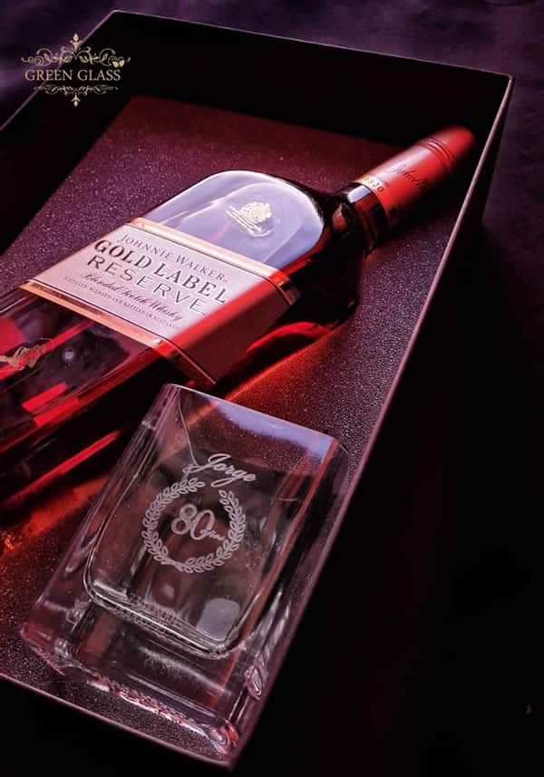 Personalized Johnnie Walker Gold Bottle and Glass