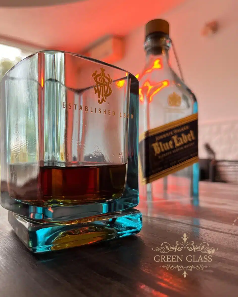 Vaso de Blue Label Botella Johnnie Walker Azul